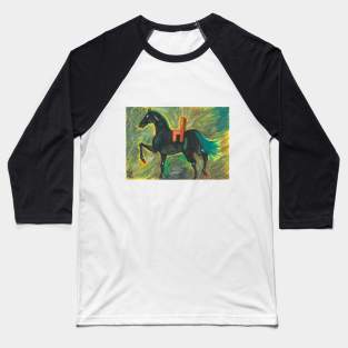 Horse with a chair-saddle Baseball T-Shirt